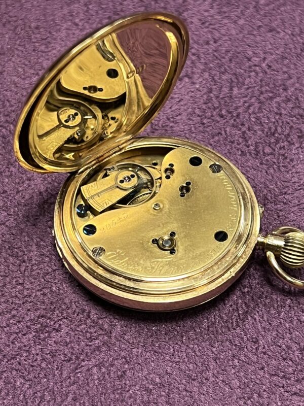 Edwin flinn London 18ct gold pocket watch keyless - Image 6