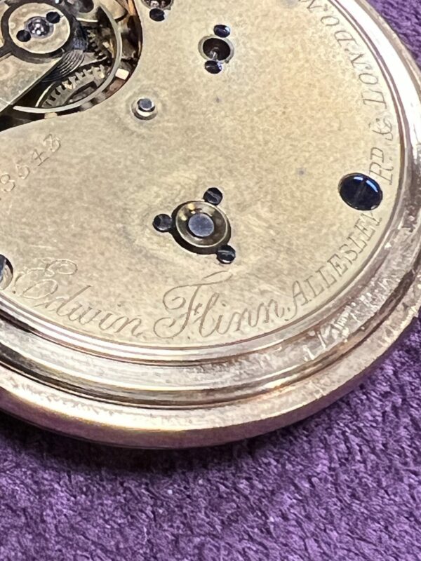 Edwin flinn London 18ct gold pocket watch keyless - Image 7