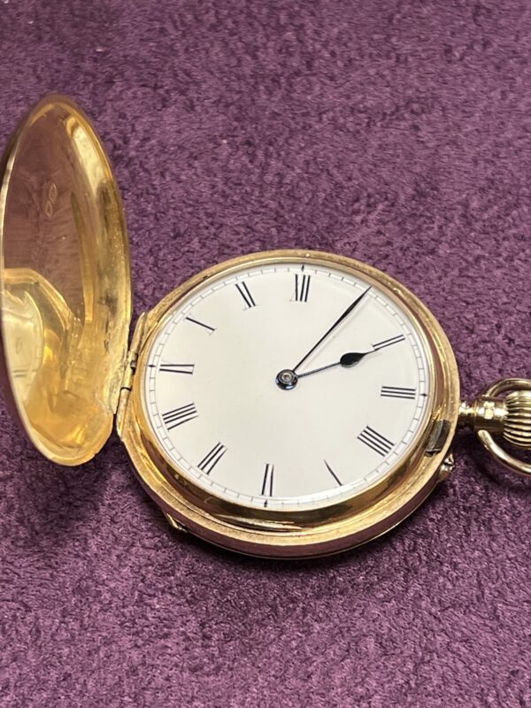 Edwin flinn London 18ct gold pocket watch keyless - Image 9