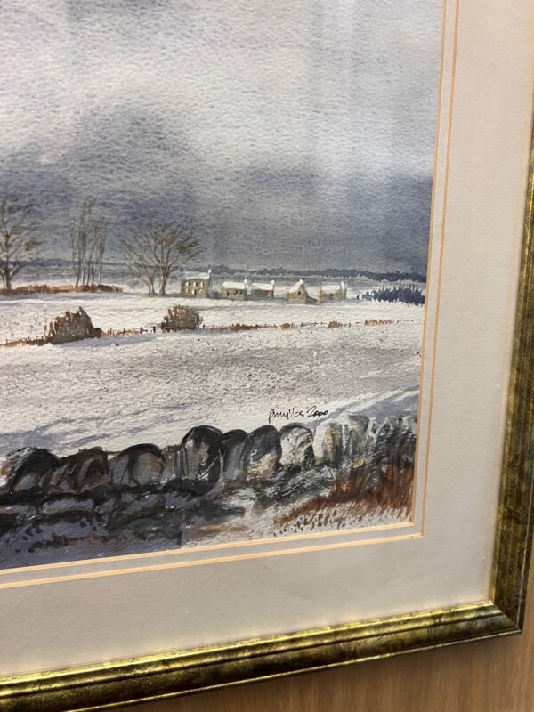 Snowfall near glamis watercolour by Peter mylles - Image 2