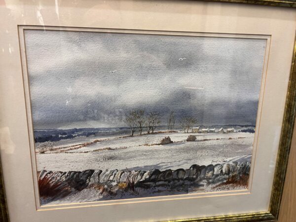 Snowfall near glamis watercolour by Peter mylles - Image 3