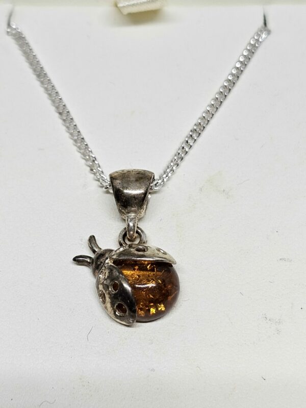 Amber Ladybird Earrings & Pendant set - Image 3