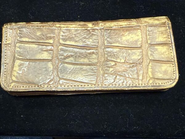 Silver mounted crocodile skin purse - Image 2