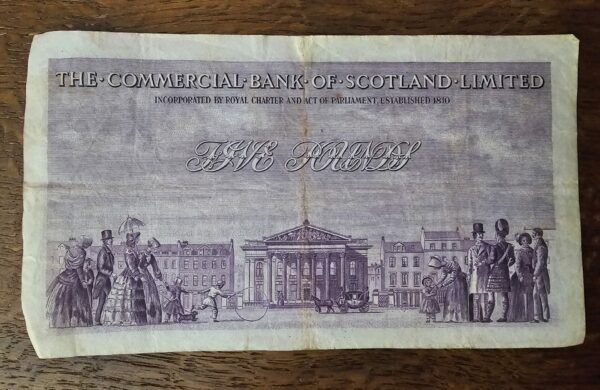 1953 Commercial Bank of Scotland £5 Note - Image 3