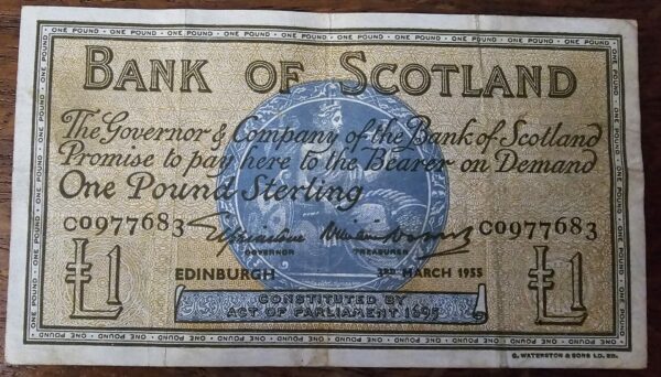 1955 Bank of Scotland £1 Banknote