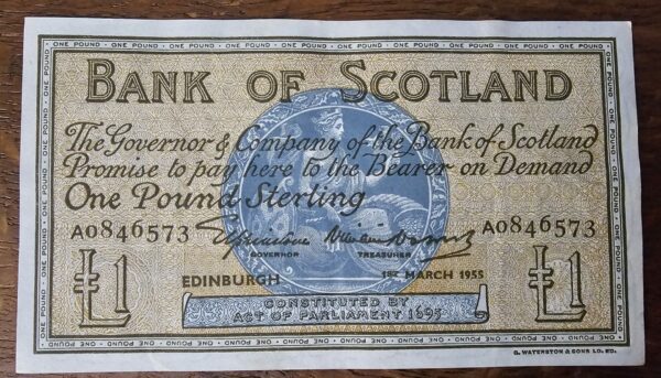 1955 Bank of Scotland £1 Banknote