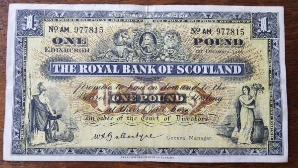 1956 Royal Bank of Scotland £1 Banknote