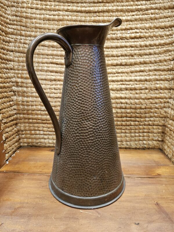 Arts and Crafts Hammered Tall Water Jug - Image 2