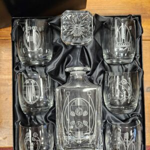 Rennie Mackintosh Crystal Tumblers And Decanter