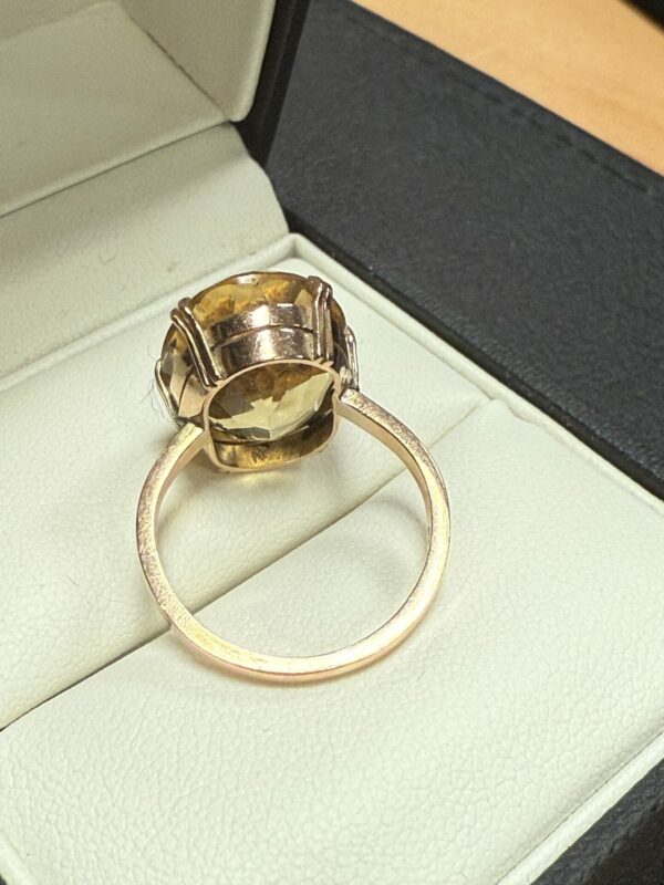 Large citrine set 9ct gold ladies ring - Image 5