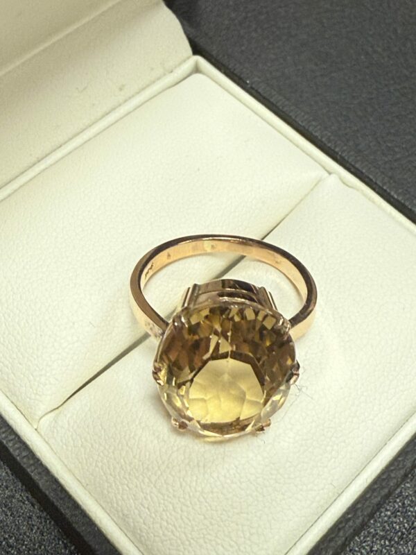 Large citrine set 9ct gold ladies ring - Image 6