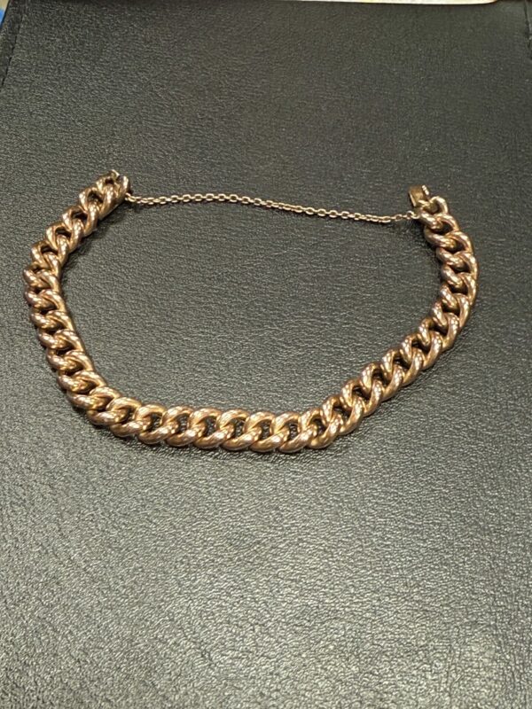 Victorian 9ct gold curb bracelet - Image 3