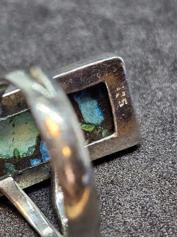 Copper Turquoise Rectangle Ring - Image 3