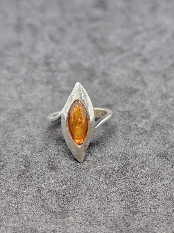 Amber Silver Ring - Image 2