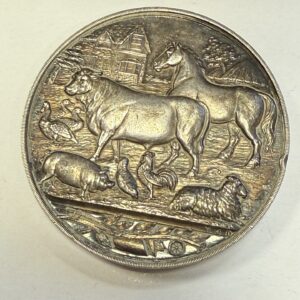 Solid silver agricultural society medal